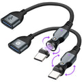 9 Pin USB C to USB A Magnetic Adapter USB 2.0 - 4 Inch Calbe 90/180/360 Degree Rotating - 480 Mbps Data transfer