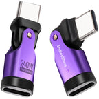 180 Degree Rotation USB C to USB C Adapter - PD 240W USB 2.0 480Mbps Phone OTG Adapter