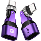 540 Degree Rotation USB C Male to USB A Female Adapter - USB 2.0 480Mbps Phone OTG Adapter