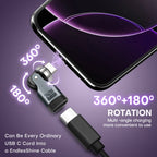 540 Degree Rotation USB C to USB C Adapter - PD 240W USB 2.0 480Mbps Phone OTG Adapter