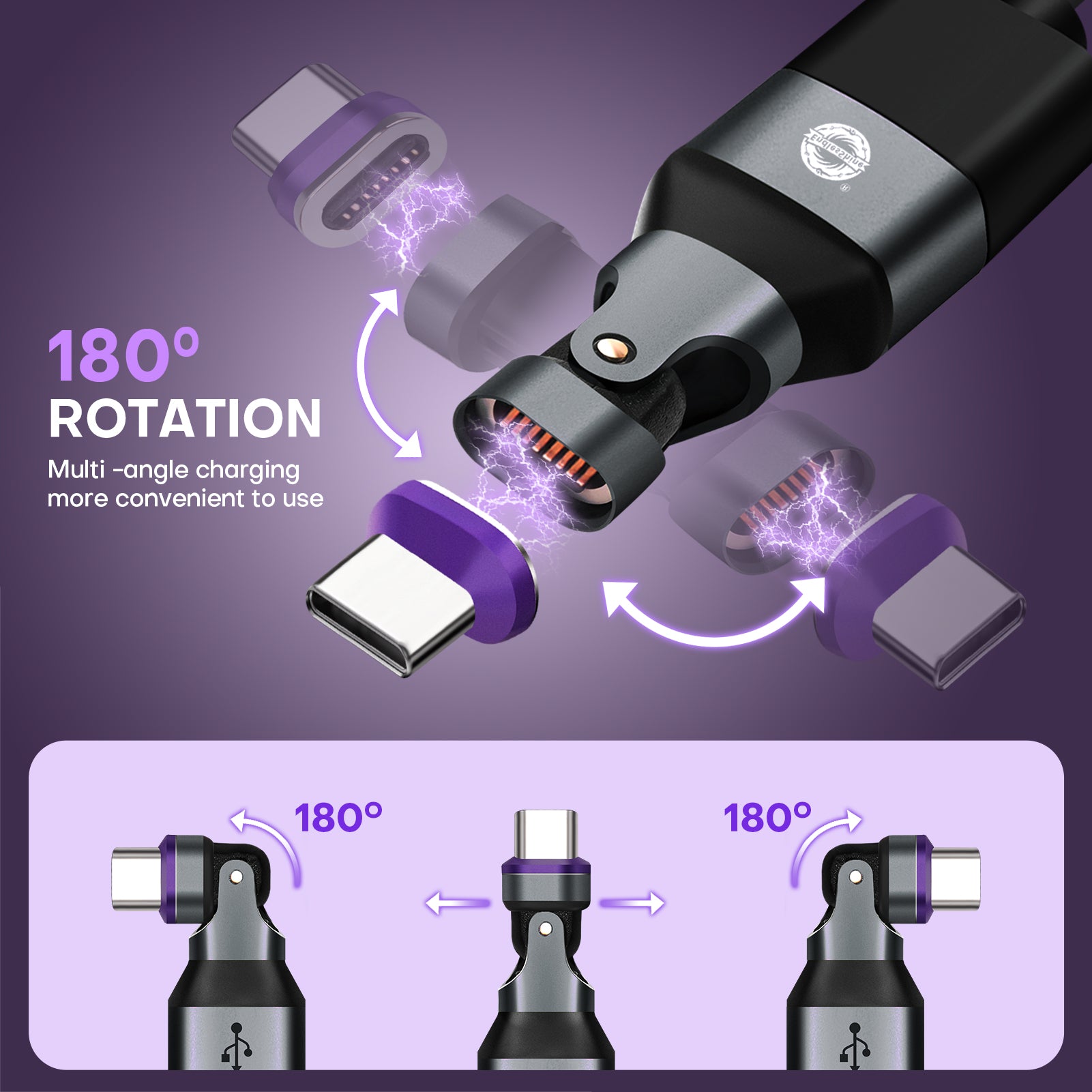 16 Pin USB C to USB A Adapter USB 2.0 - 180 Degree Rotation - 480 Mbps OTG Data transfer