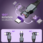 16 Pin USB C to USB A Magnetic Adapter USB 2.0 - 4 Inch Calbe 180 Degree Rotating - 480 Mbps Data transfer