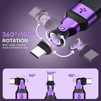 9 Pin USB C Male to USB A Female Magnetic Adapter - 90/180/360 Degree Rotating - OTG 480 Mbps Data transfer