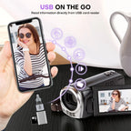 180 Degree Rotation USB C Male to USB A Female Adapter - USB 2.0 480Mbps Phone OTG Adapter