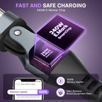 16 Pin USB C Magnetic Adapter 240W - 4 Inch Calbe with 3 x Removable Magnetic Tips - 90/180/360 Degree Rotating 480 Mbps