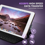 24 Pin USB C Magnetic Adapter - USB 4.0 PD 240W 40Gbps 8K 60Hz Video - L-shaped 2 Pack