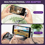 9 Pin USB C to USB A Magnetic Adapter USB 2.0 - 4 Inch Calbe 90/180/360 Degree Rotating - 480 Mbps Data transfer