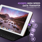 24 Pin USB C Magnetic Adapter - USB 4.0 PD 240W 40Gbps 8K 60Hz Video - 90 Degree 2 Pack