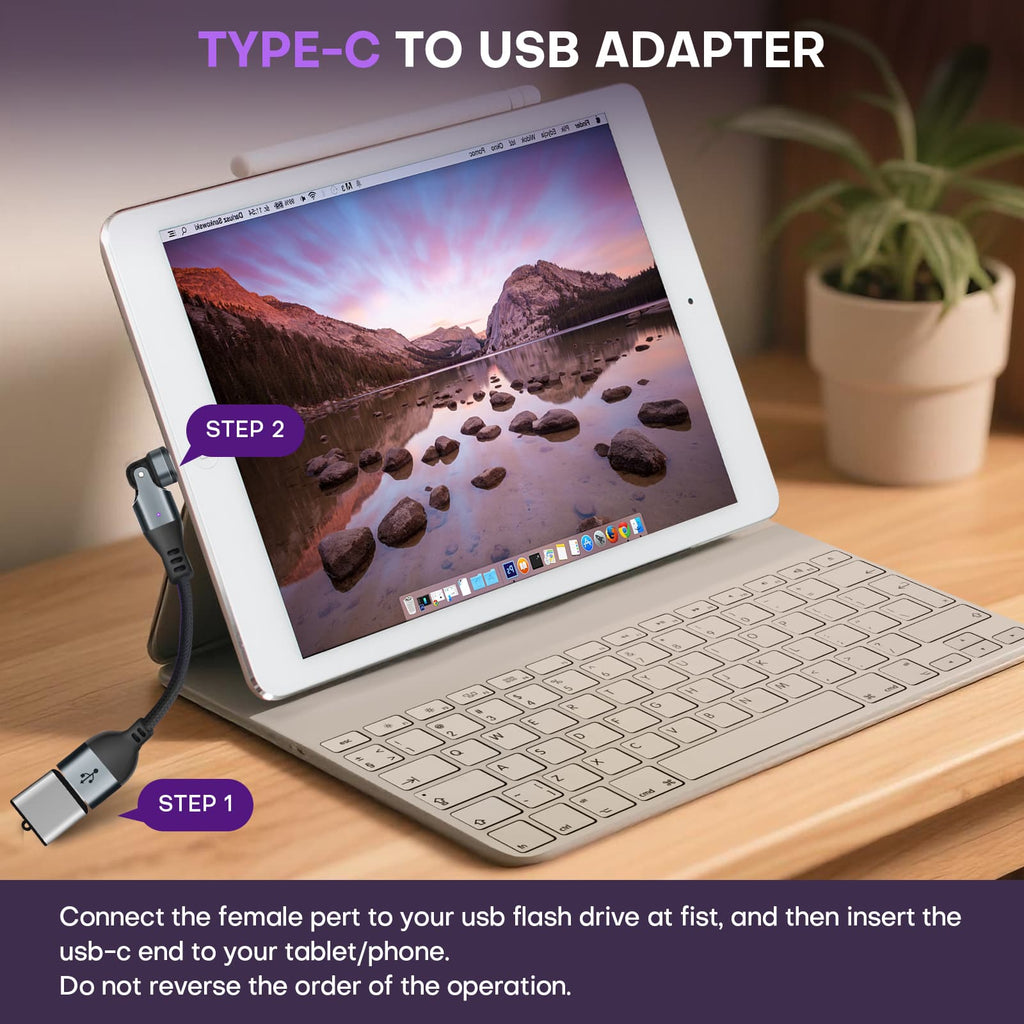 16 Pin USB C to USB A Magnetic Adapter USB 2.0 - 4 Inch Calbe 180 Degree Rotating - 480 Mbps Data transfer