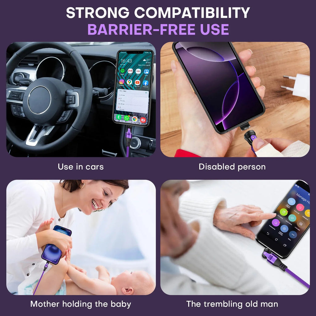 9 Pin USB C Magnetic Adapter 240W - 4 Inch Calbe with 3 x Removable Magnetic Tips - 90/180/360 Degree Rotating 480 Mbps