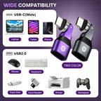 540 Degree Rotation USB C Male to USB A Female Adapter - USB 2.0 480Mbps Phone OTG Adapter