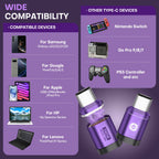 24 Pin USB C Magnetic Adapter - USB 4.0 PD 240W 40Gbps 8K 60Hz Video - Straight 2 Pack