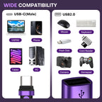 16 Pin USB C to USB A Adapter USB 2.0 - 180 Degree Rotation - 480 Mbps OTG Data transfer