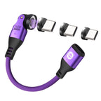 9 Pin USB C Magnetic Adapter 240W - 4 Inch Calbe with 3 x Removable Magnetic Tips - 90/180/360 Degree Rotating 480 Mbps