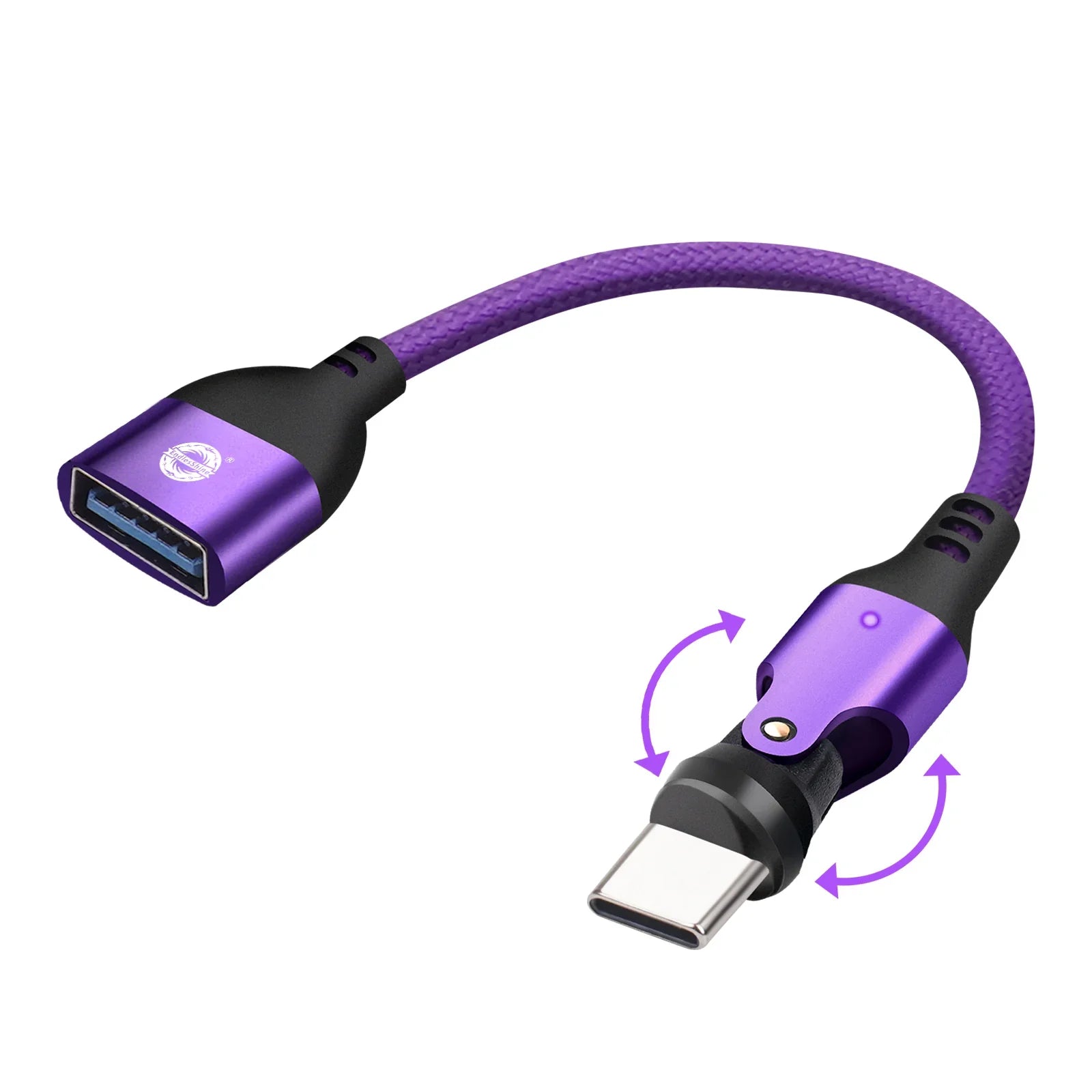 9 Pin USB C to USB A Magnetic Adapter USB 2.0 - 4 Inch Calbe 90/180/360 Degree Rotating - 480 Mbps Data transfer