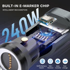 9 Pin USB C Magnetic Adapter 240W - 90/180/360 Degree Rotating - 480 Mbps Data transfer