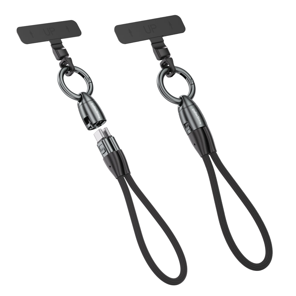 Rugby Keychain USB C Cable - Short Phone Lanyard Charging Cable - PD 240W USB 2.0 480Mbps 6 Inch