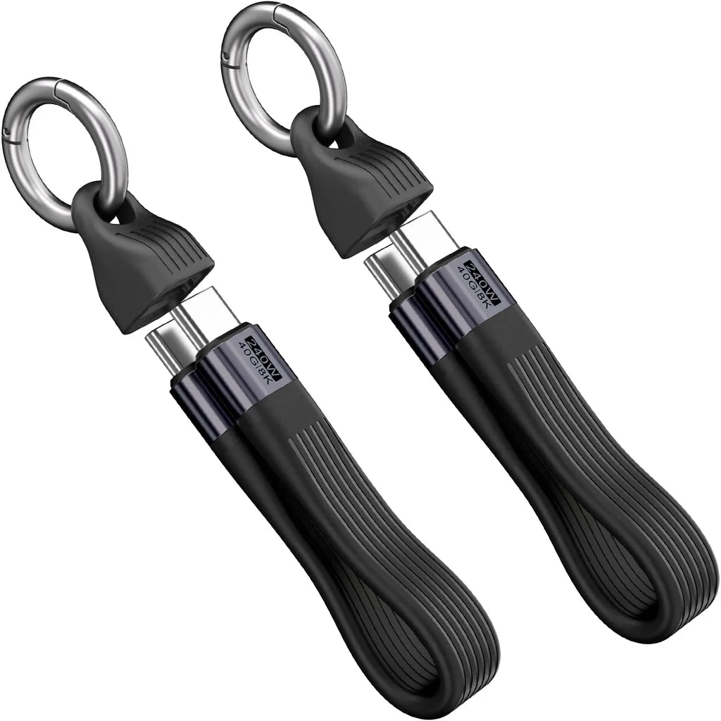 Keychain USB C Cable - 5.11 Inch Short Type C Cord - USB 4.0 PD 240W 40Gbps 8K 60Hz Video - A