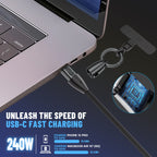 Rugby Keychain USB C Cable - Short Phone Lanyard Charging Cable - PD 240W USB 2.0 480Mbps 6 Inch