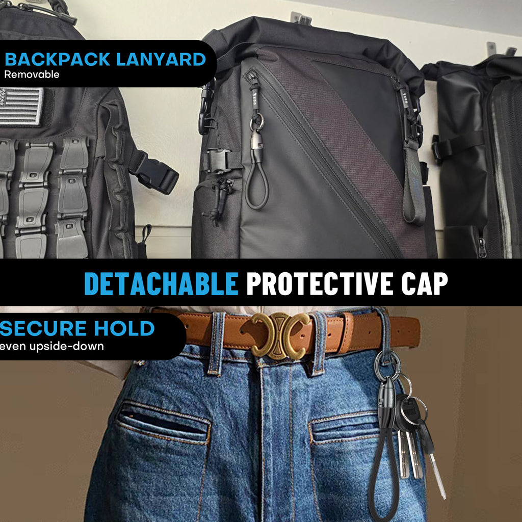 Rugby Keychain USB C Cable - Short Phone Lanyard Charging Cable - PD 240W USB 2.0 480Mbps 6 Inch