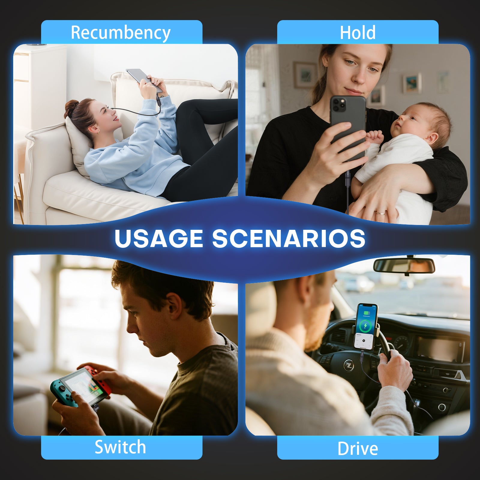 9 Pin USB C Magnetic Adapter 240W - 90/180/360 Degree Rotating - 480 Mbps Data transfer