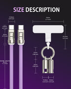 Hand Wrist Strap Lanyard 1FT (30cm) - Built-in 240W USB C Cable 5A Fast Charging - Nylon Braid Anti Theft - A