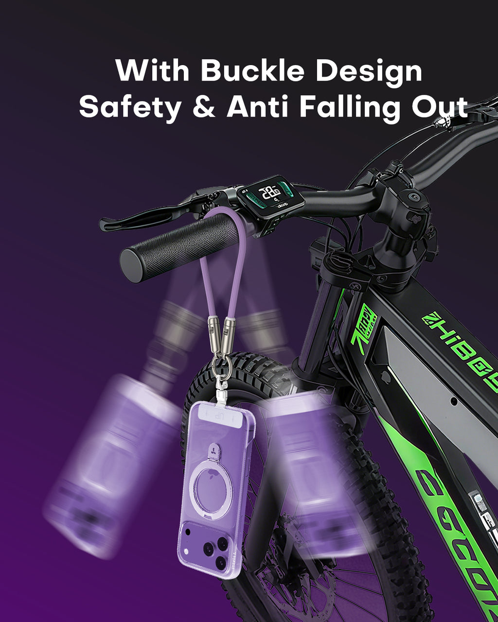 Hand Wrist Strap Lanyard 1FT (30cm) - Built-in 240W USB C Cable 5A Fast Charging - Nylon Braid Anti Theft - A