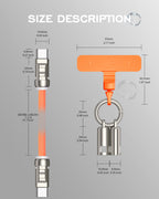 Phone lanyard strap 4 FT (120cm) with Built-in 240W USB-C to USB-C Charging Cable Anti Theft Cell Phone Neck - A