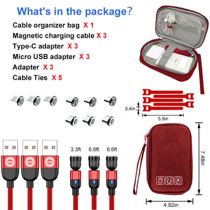 Magnetic Charging Cable - One-Handed Charging Magnetic Phone Charger - for iPhone, Micro USB, Type C