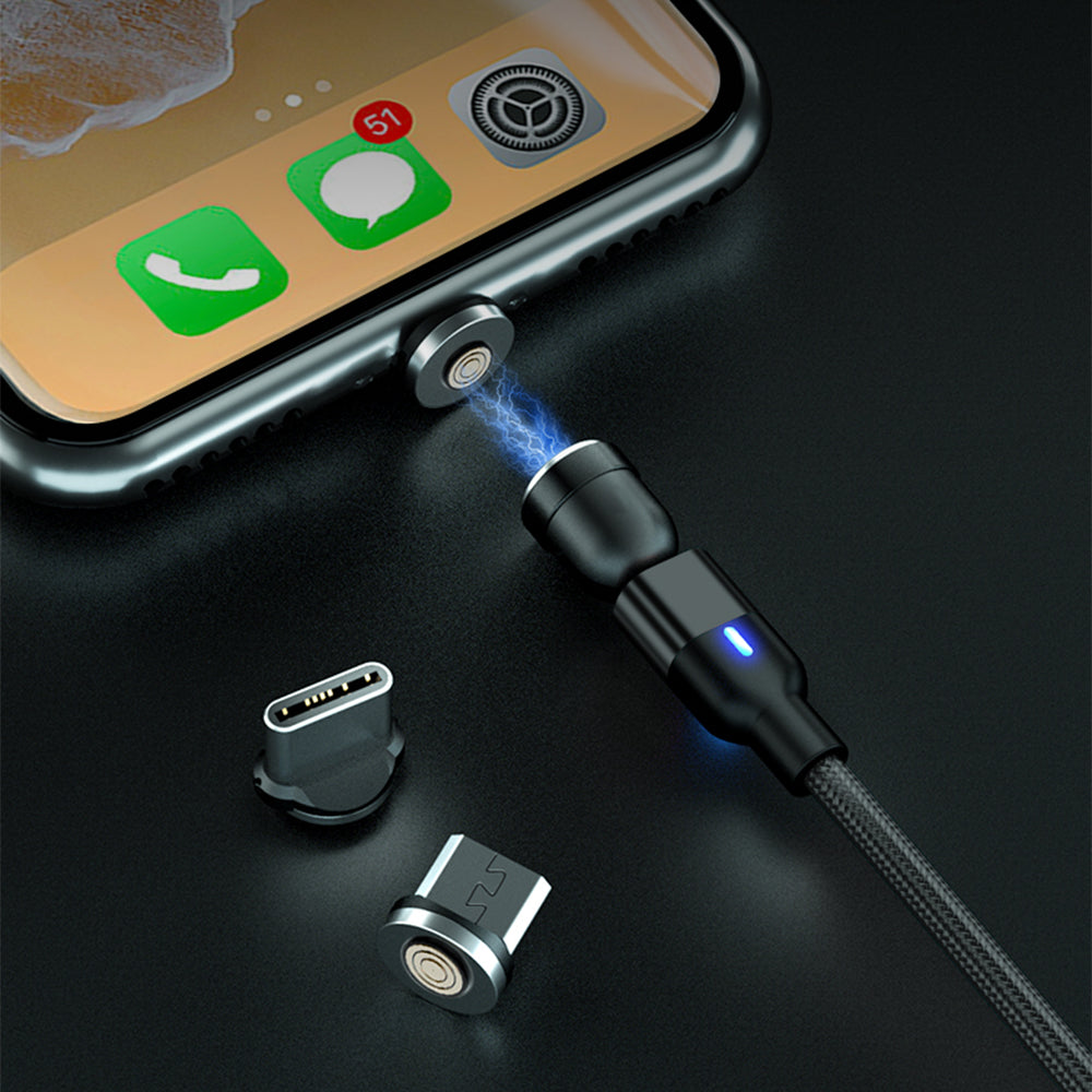 Magnetic Charging Cable - One-Handed Charging Magnetic Phone Charger - for iPhone, Micro USB, Type C