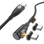 24 Pin USB C to C Magnetic Cable 100W - 2 x Removable Magnetic Adapters - 90 Degree USB2.0 480 Mbps Charger