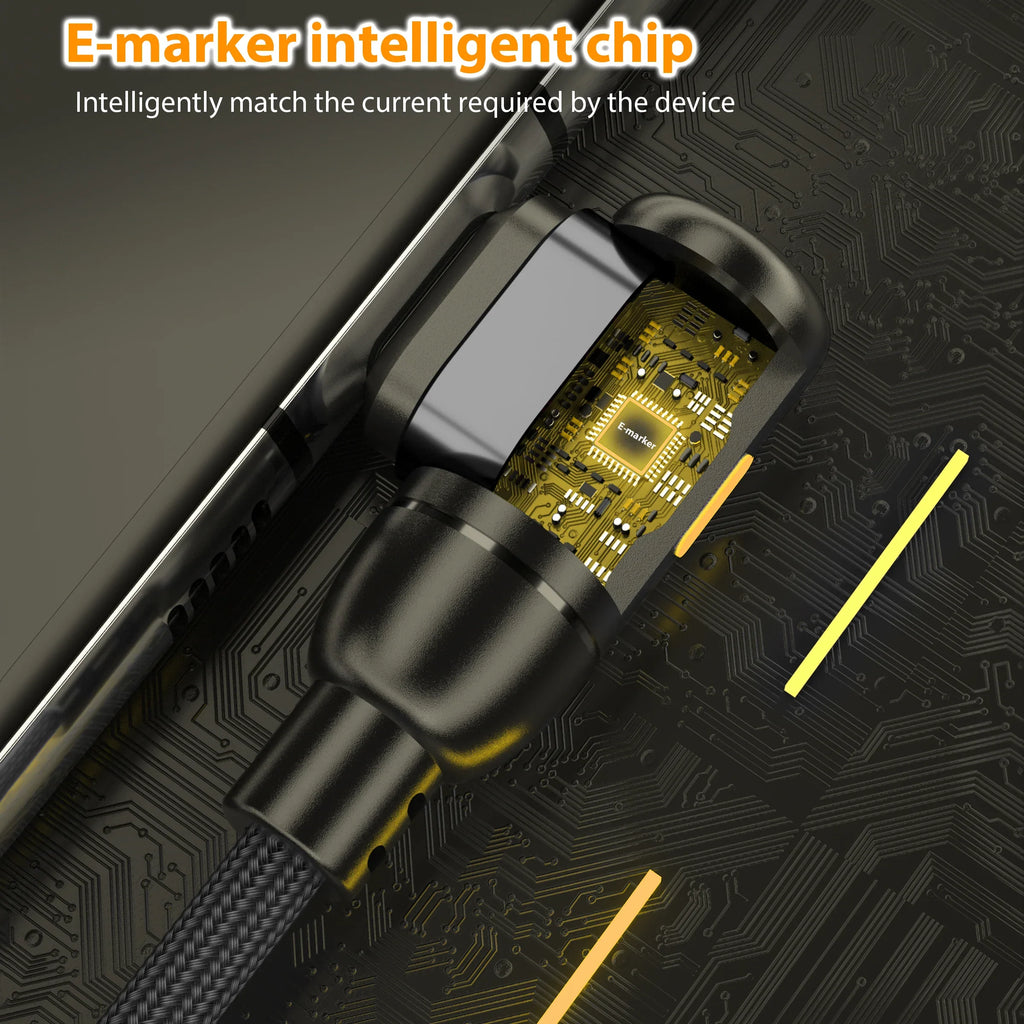 24 Pin USB C to C Magnetic Cable 100W - 2 x Removable Magnetic Adapters - 90 Degree USB2.0 480 Mbps Charger