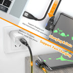 24 Pin USB C to C Magnetic Cable 100W - 2 x Removable Magnetic Adapters - 90 Degree USB2.0 480 Mbps Charger