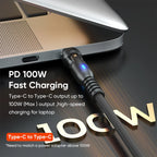 9 Pin Magnetic USB C Charging Cable PD 100W - Magnetic Phone Charger Fast Charging - 90 Degree Right Angle 180
