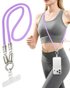 Phone lanyard strap 4 FT (120cm) with Built-in 240W USB-C to USB-C Charging Cable Anti Theft Cell Phone Neck - A